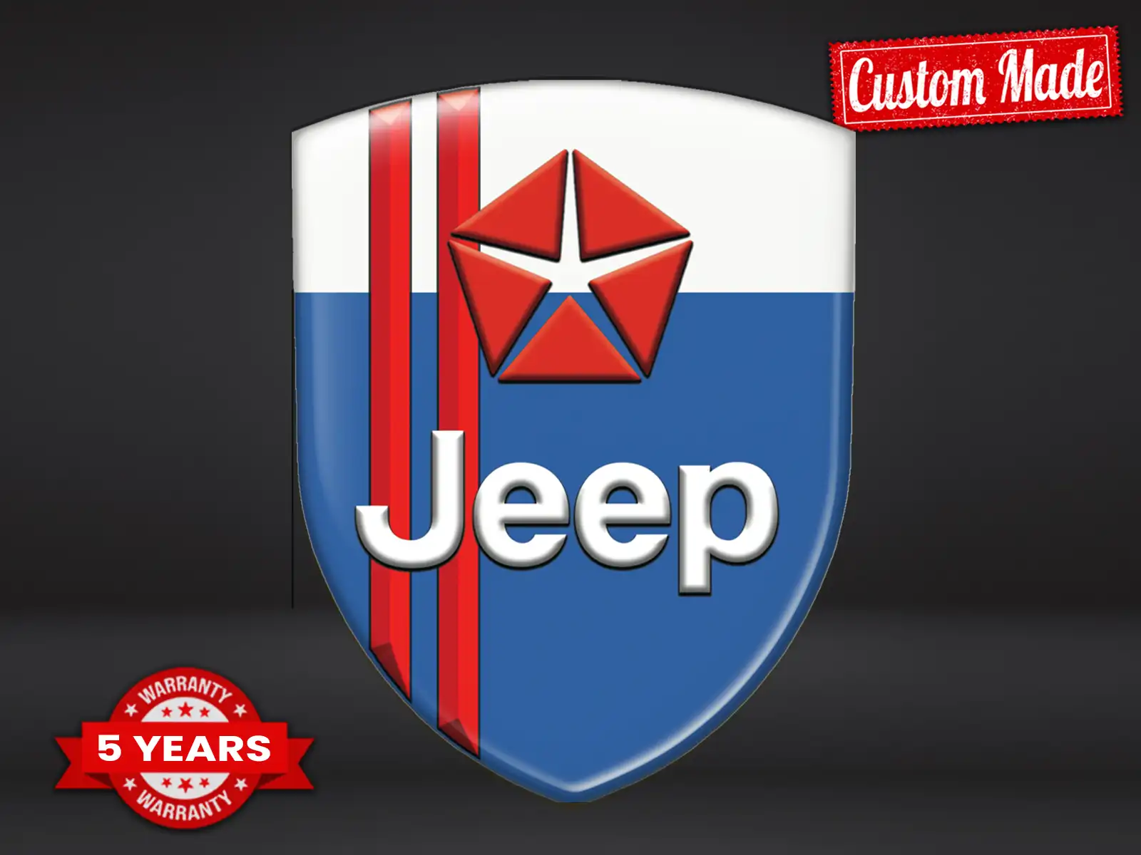 Jeep Waterproof Sticker Label Star Customizable Design